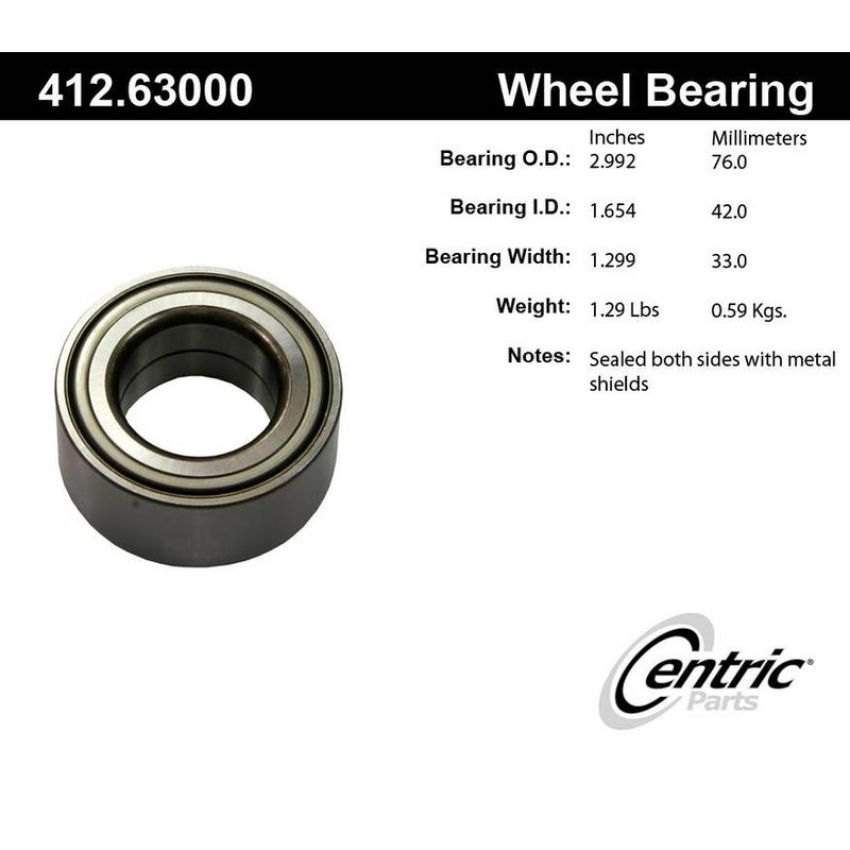 CENTRIC PARTS 412.63000E C-Tek Standard Double Row Wheel Bearing