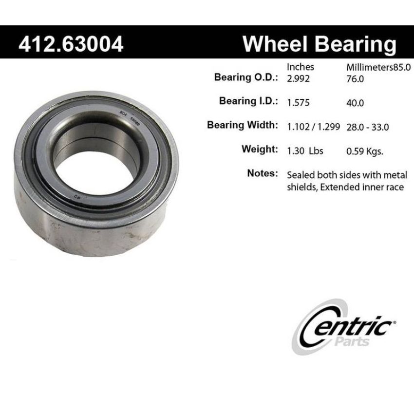 CENTRIC PARTS 412.63004E C-Tek Standard Double Row Wheel Bearing