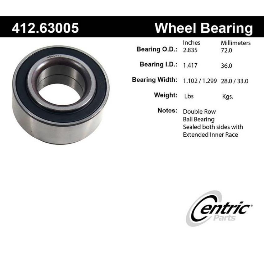 CENTRIC PARTS 412.63005 Centric Premium Double Row Wheel Bearing