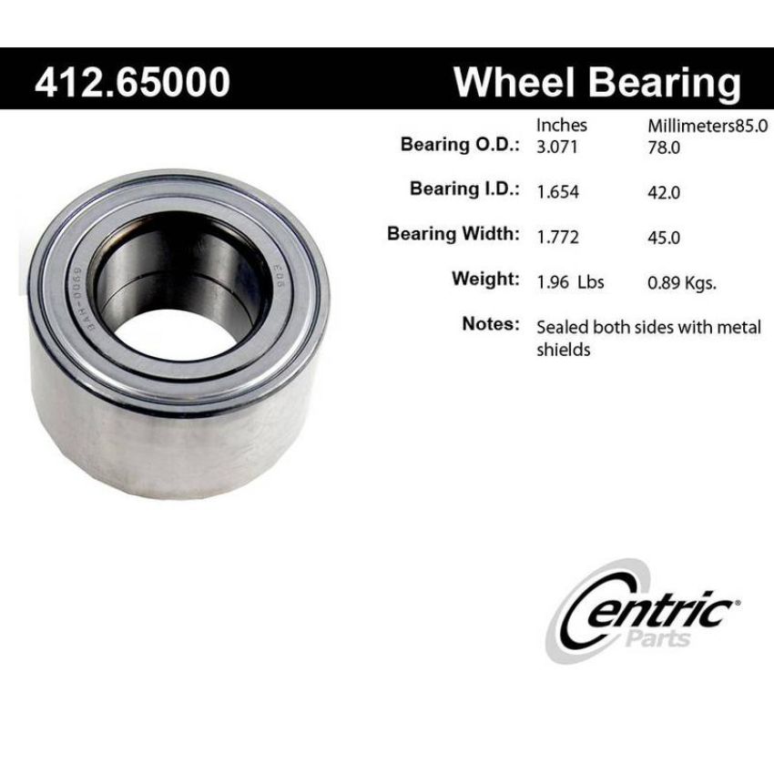 CENTRIC PARTS 412.65000 Centric Premium Double Row Wheel Bearing