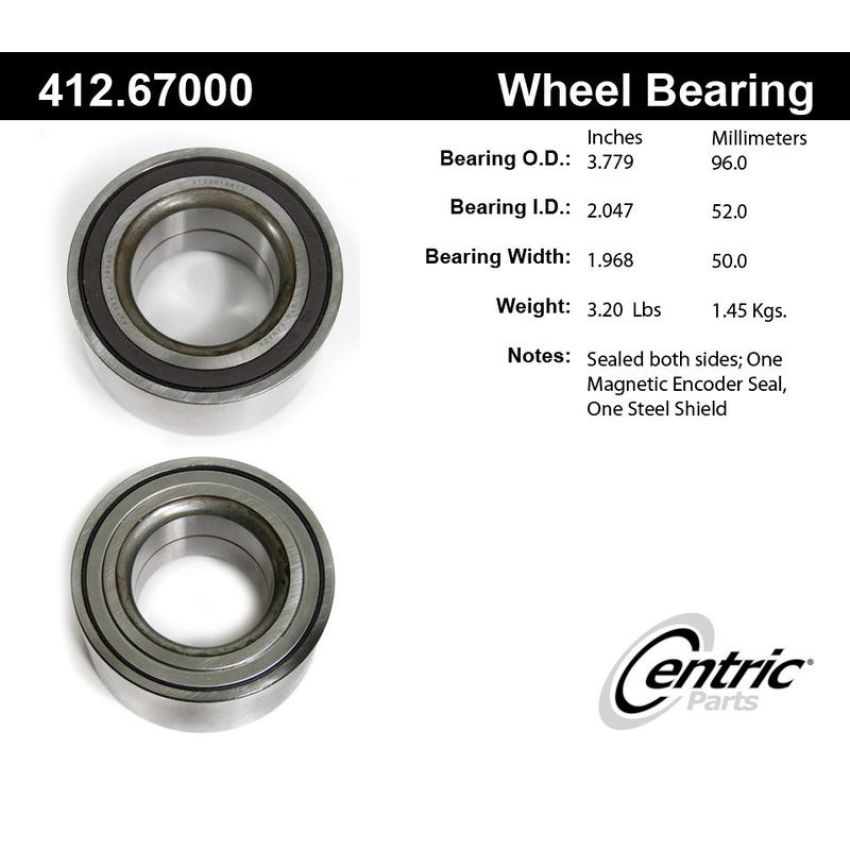 CENTRIC PARTS 412.67000 Centric Premium Double Row Wheel Bearing