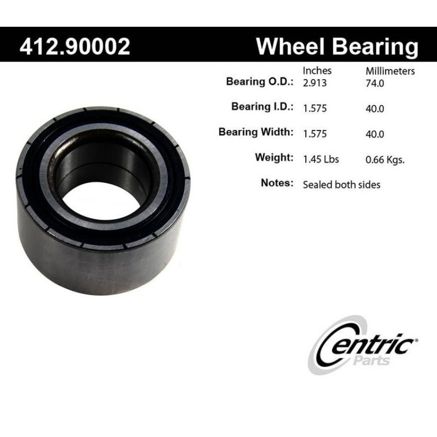 CENTRIC PARTS 412.90002E C-Tek Standard Double Row Wheel Bearing