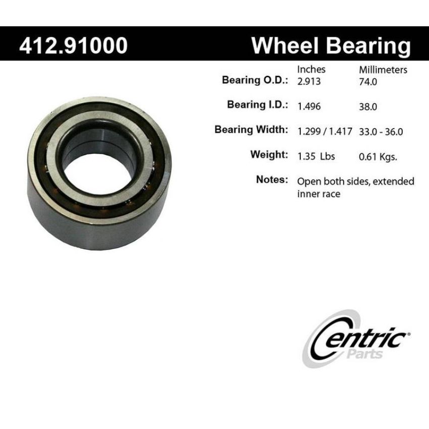 CENTRIC PARTS 412.91000 Centric Premium Double Row Wheel Bearing