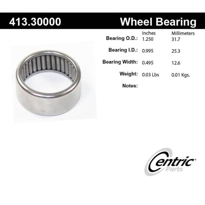 CENTRIC PARTS 413.30000 Centric Premium Axle Shaft Bearing