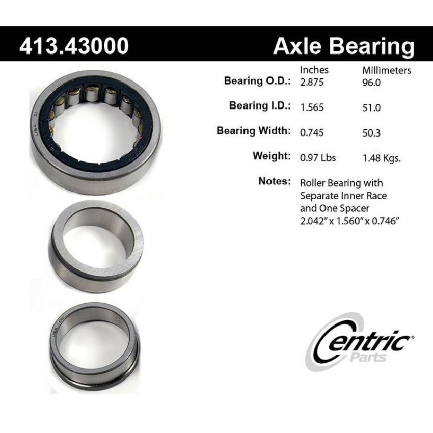 CENTRIC PARTS 413.43000 Centric Premium Axle Shaft Bearing