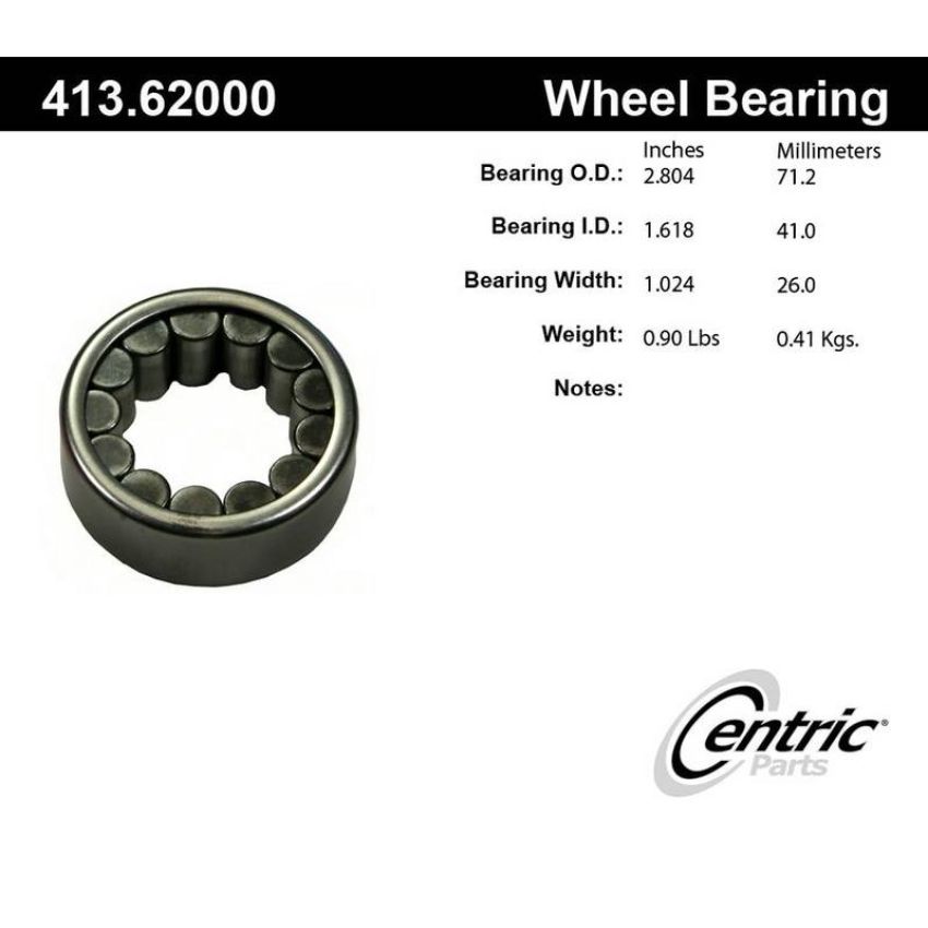 CENTRIC PARTS 413.62000E C-Tek Standard Axle Shaft Bearing