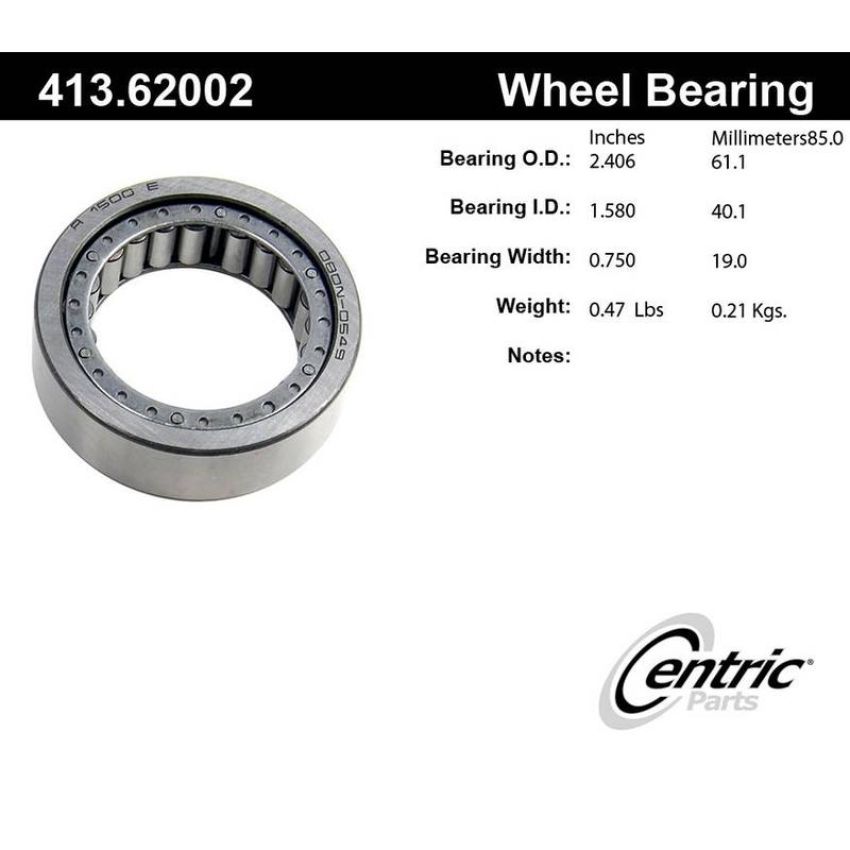 CENTRIC PARTS 413.62002 Centric Premium Axle Shaft Bearing