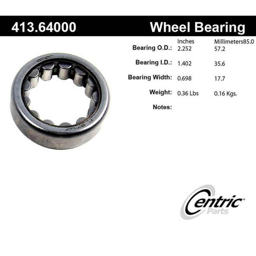CENTRIC PARTS 413.64000 Centric Premium Axle Shaft Bearing
