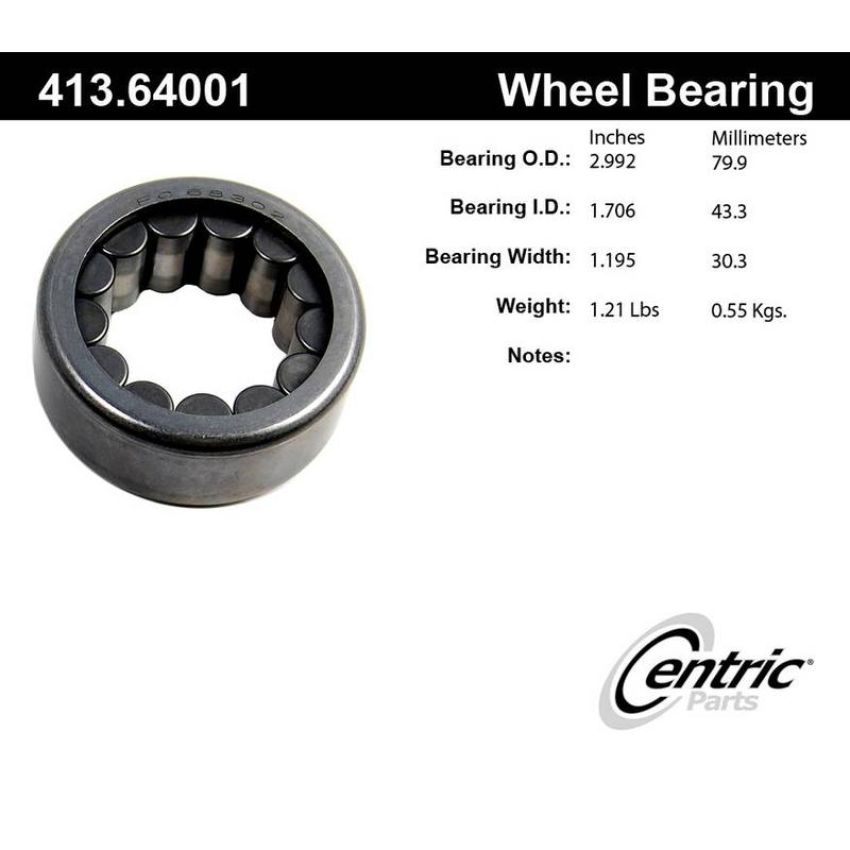 CENTRIC PARTS 413.64001E C-Tek Standard Axle Shaft Bearing