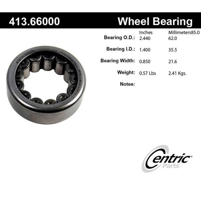 CENTRIC PARTS 413.66000 Centric Premium Axle Shaft Bearing