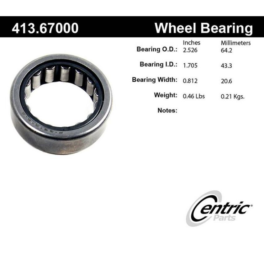 CENTRIC PARTS 413.67000E C-Tek Standard Axle Shaft Bearing