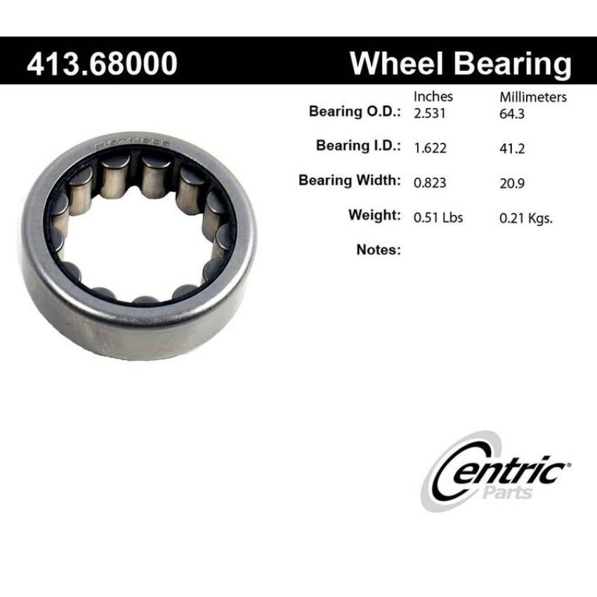 CENTRIC PARTS 413.68000E C-Tek Standard Axle Shaft Bearing