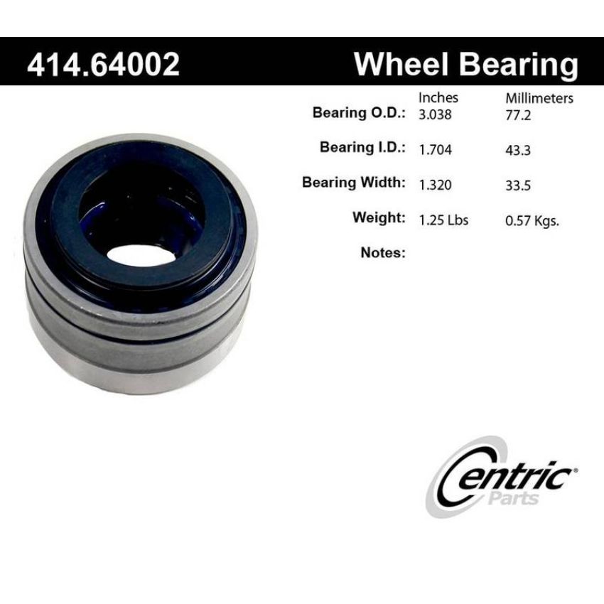CENTRIC PARTS 414.64002 Centric Premium Axle Shaft Repair Bearing