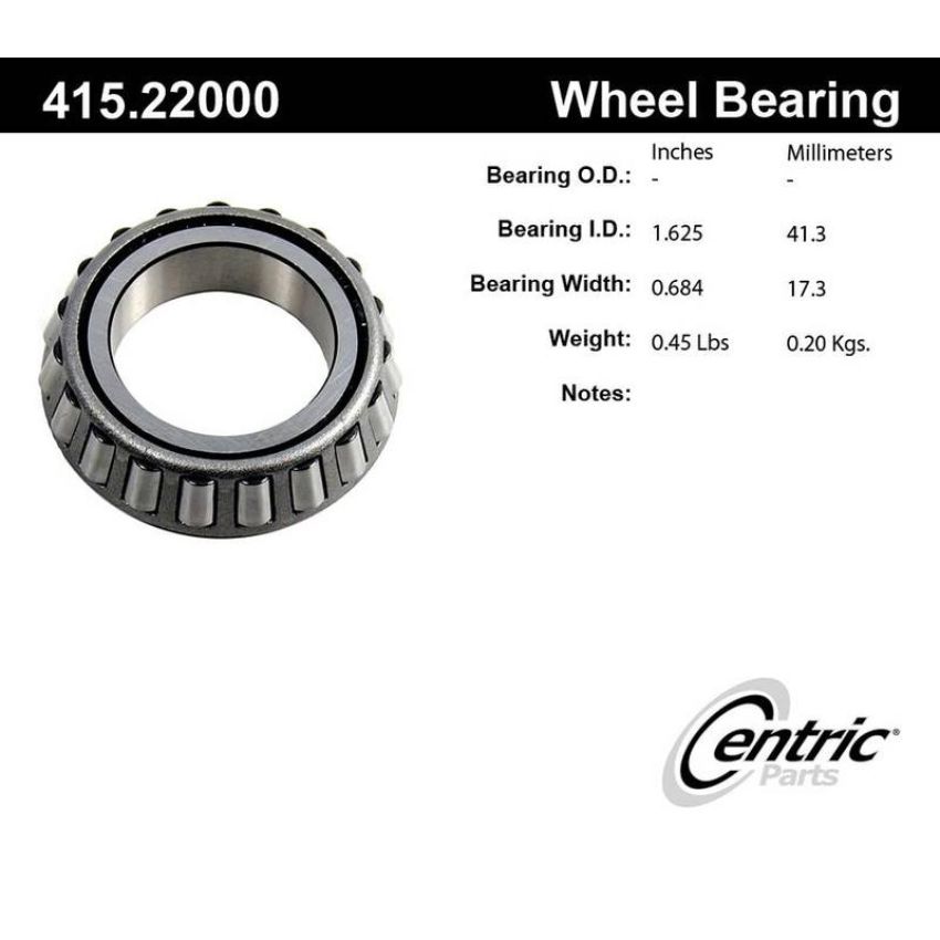 CENTRIC PARTS 415.22000 Centric Premium Bearing Cone
