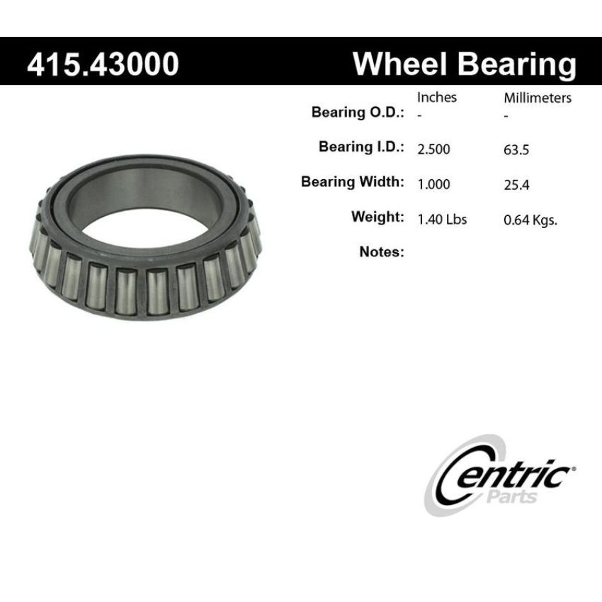 CENTRIC PARTS 415.43000 Centric Premium Bearing Cone