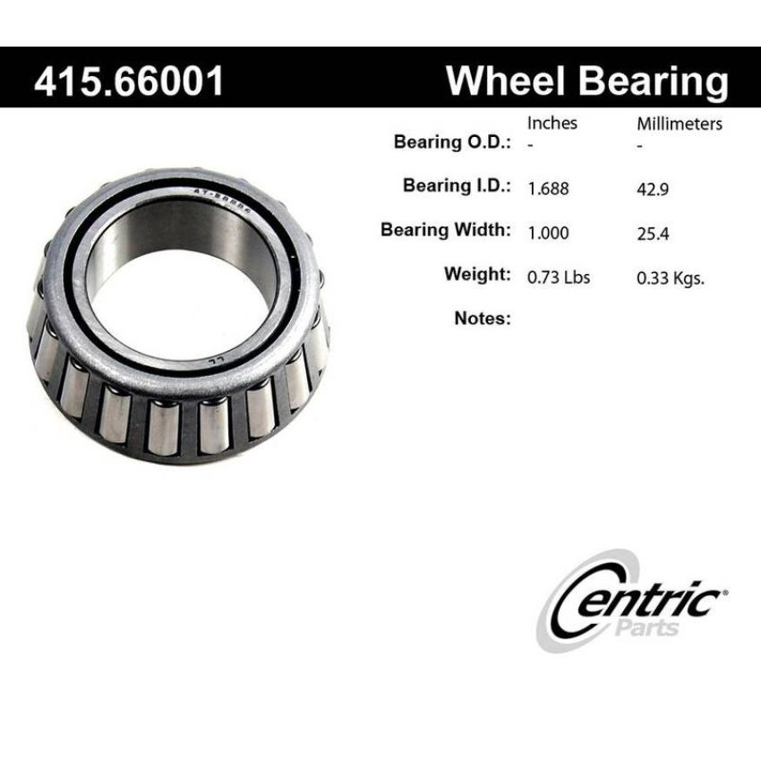 CENTRIC PARTS 415.66001 Centric Premium Bearing Cone
