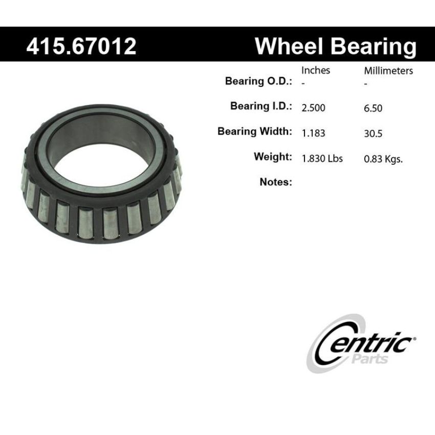 CENTRIC PARTS 415.67012 Centric Premium Bearing Cone