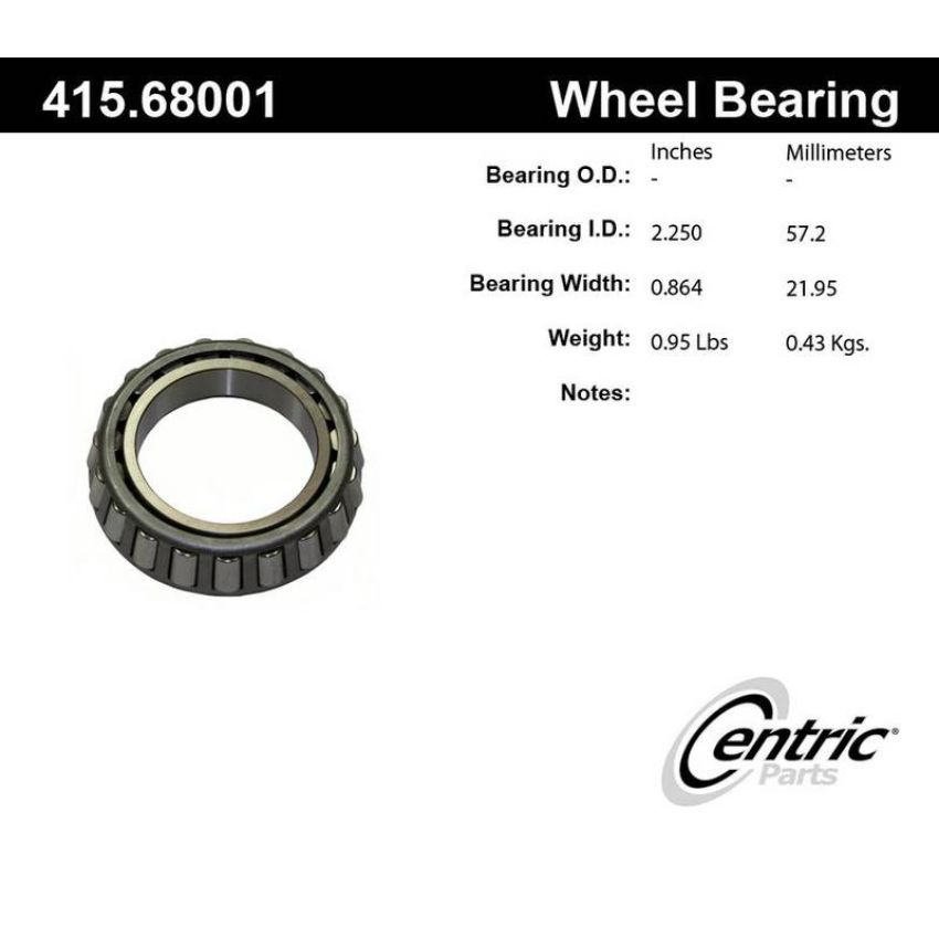 CENTRIC PARTS 415.68001 Centric Premium Bearing Cone