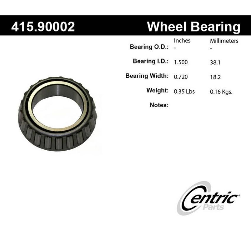 CENTRIC PARTS 415.90002 Centric Premium Bearing Cone