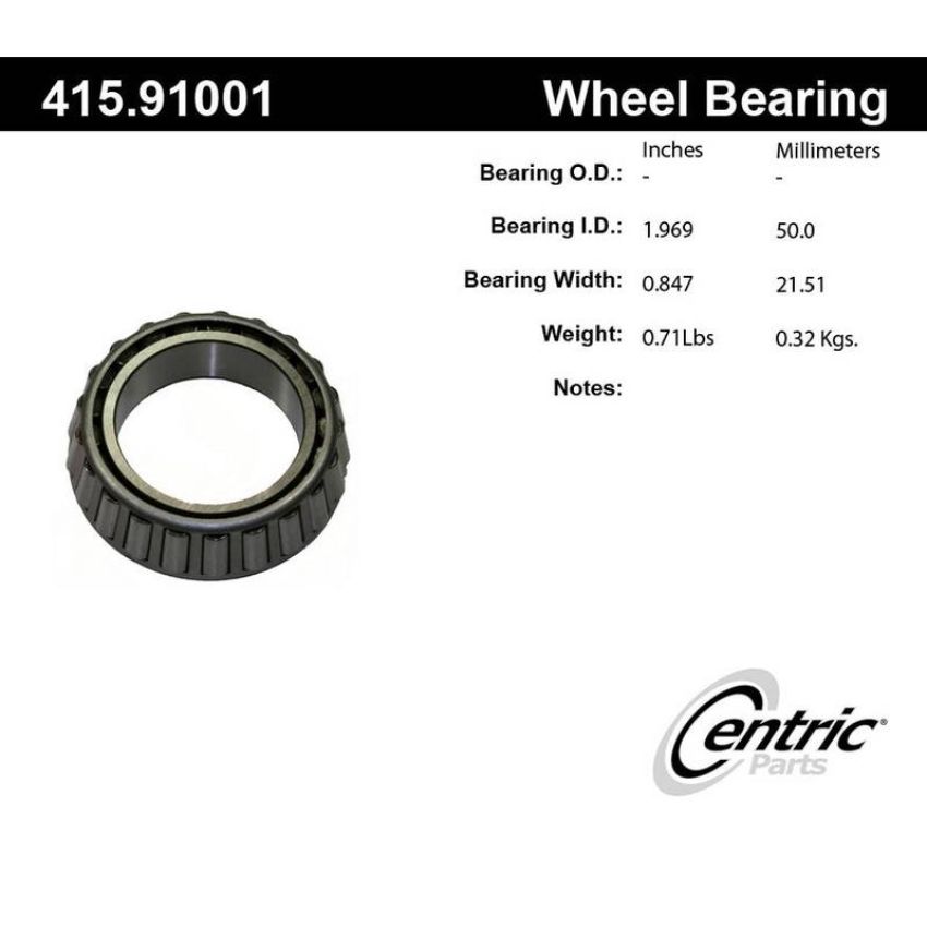 CENTRIC PARTS 415.91001 Centric Premium Bearing Cone
