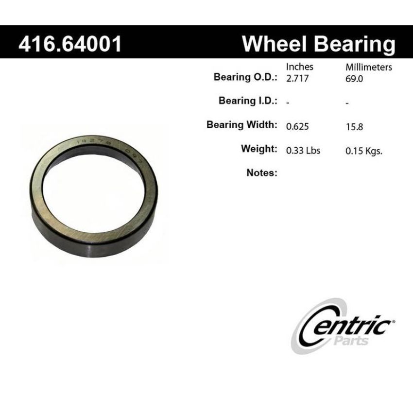 CENTRIC PARTS 416.64001 Centric Premium Bearing Race