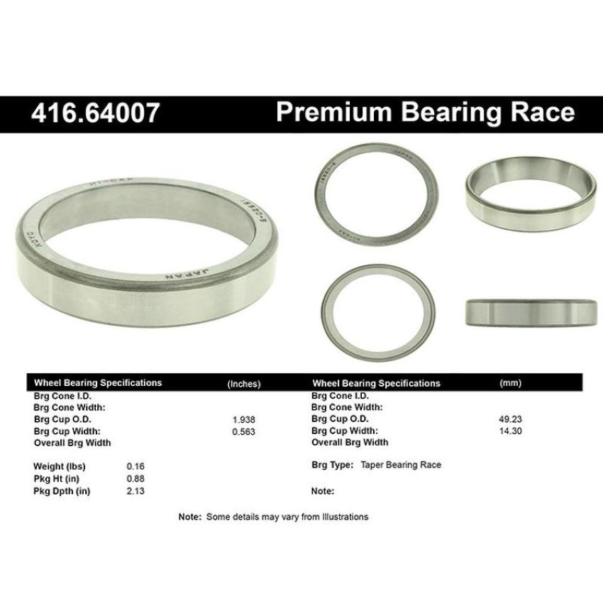 CENTRIC PARTS 416.64007 Centric Premium Bearing Race
