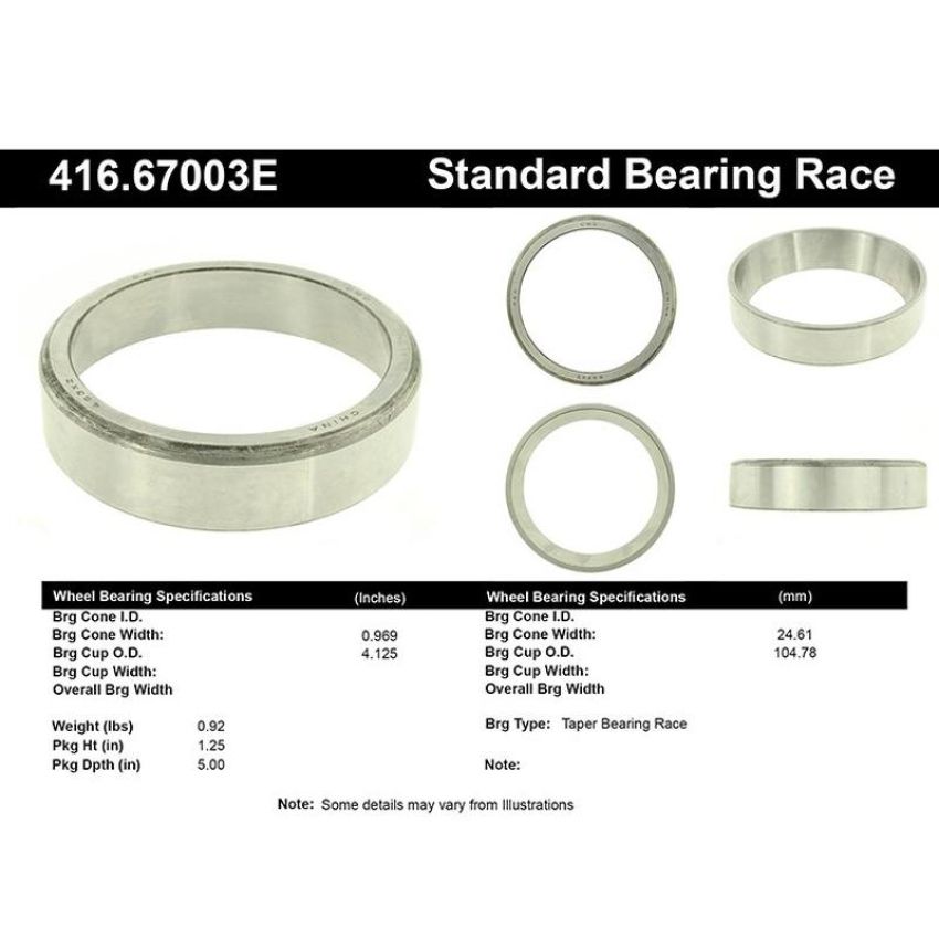 CENTRIC PARTS 416.67003E C-Tek Standard Bearing Race