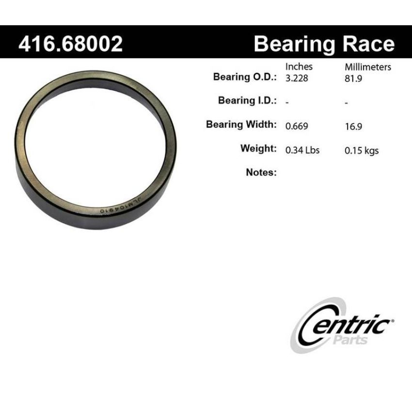 CENTRIC PARTS 416.68002 Centric Premium Bearing Race