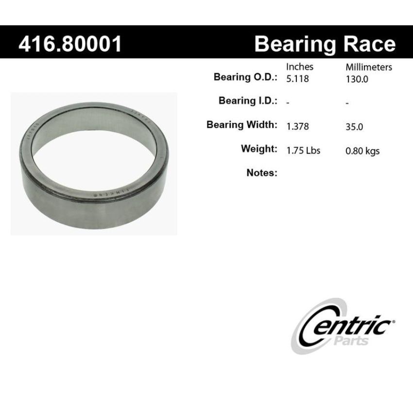 CENTRIC PARTS 416.80001 Centric Premium Bearing Race