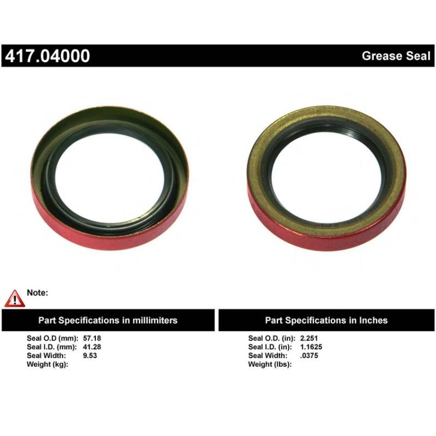 CENTRIC PARTS 417.04000 Centric Premium Oil Wheel Seal
