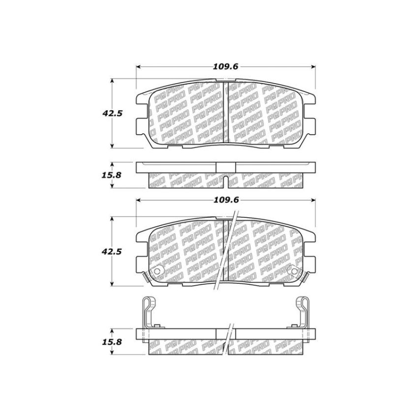 CENTRIC PARTS 500.05800 PQ PRO Disc Brake Pads with Hardware