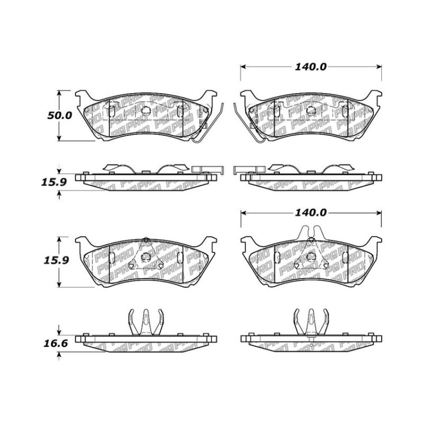 CENTRIC PARTS 500.08750 PQ PRO Disc Brake Pads with Hardware