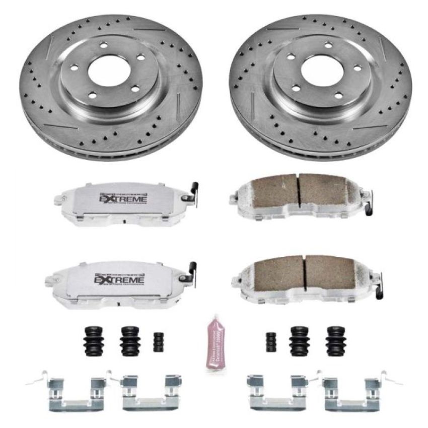 PowerStop K6094-26 Z26 Street Performance Ceramic Brake Pad and Drilled & Slotted Rotor Kit
