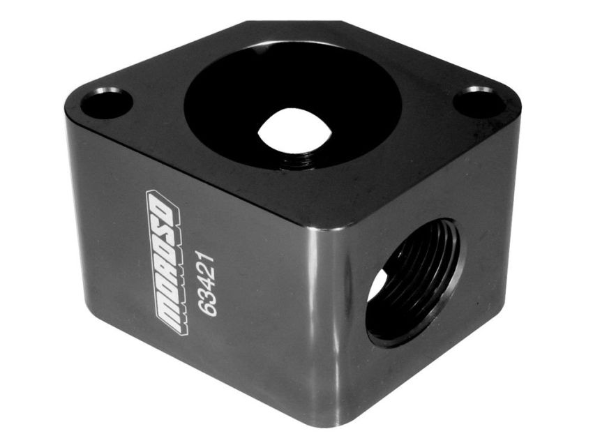 Moroso 63421 Filler Neck Manifold Housing (Use w/Part No 63460/63461/63465/63466) - Aluminum