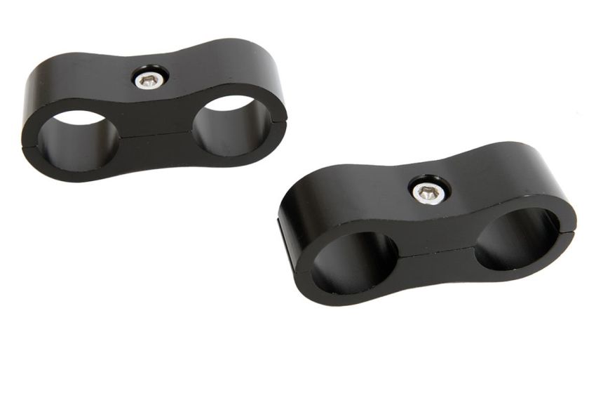 RUSSELL RUS654303 6an Hose Separator - 2pk Black Anodized