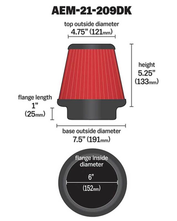AEM 21-209DK AEM DryFlow Air Filter