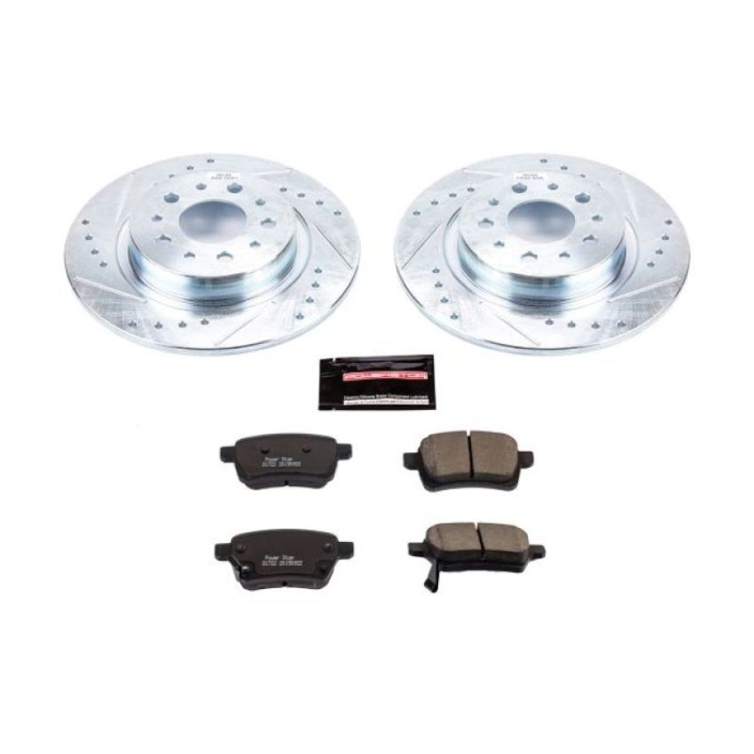 PowerStop K6838 Z23 Daily Driver Carbon-Fiber Ceramic Brake Pad and Drilled & Slotted Rotor Kit