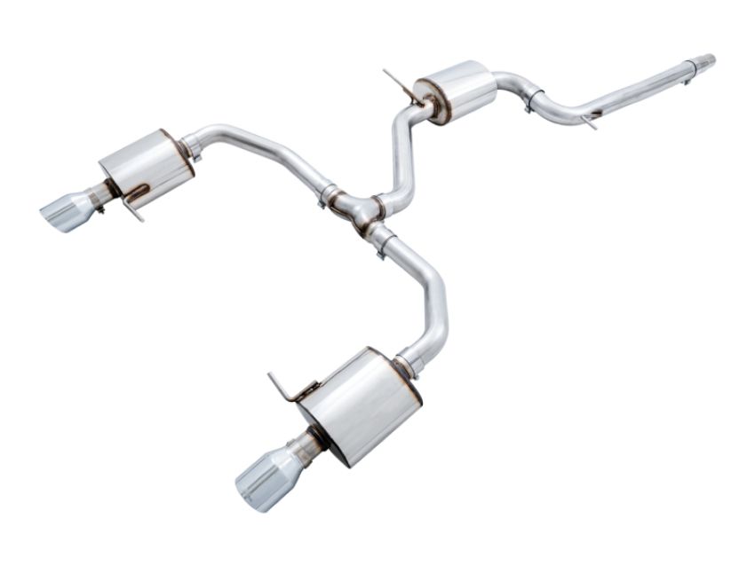 AWE Tuning 3015-22070 18-21 Volkswagen Jetta GLI Mk7 Touring Exhaust - Chrome Silver Tips (Fits High-Flow DP)