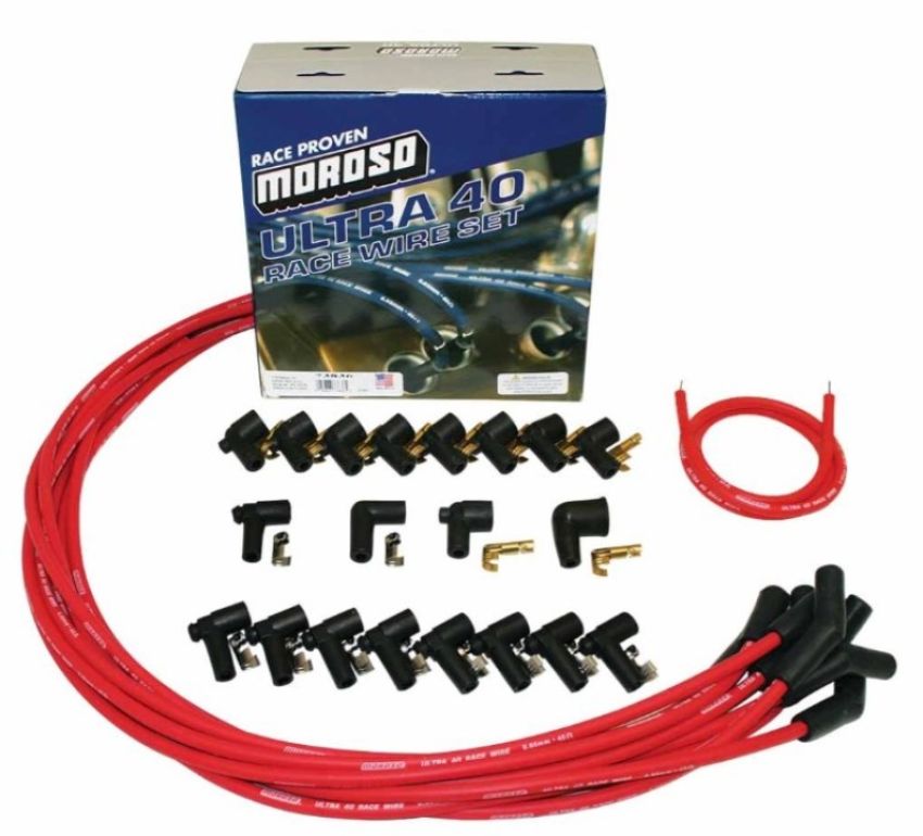 Moroso 73836 Universal Ignition Wire Set - Ultra 40 - Unsleeved - 135 Degree - Red