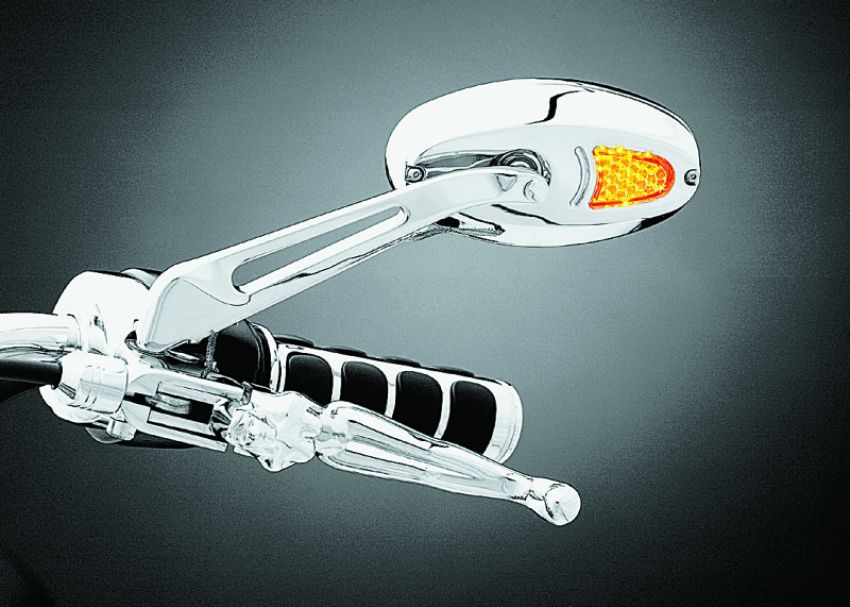 Kuryakyn 1431 Turn Signal Mirrors Flat Glass Chrome