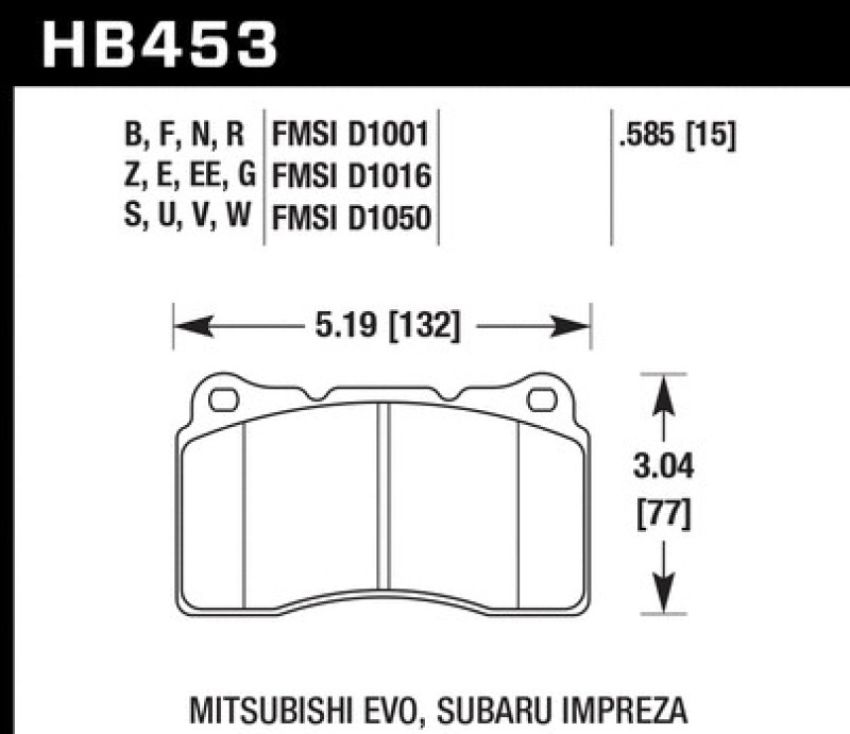 Hawk Performance HB453D.585 ER-1 Disc Brake Pad