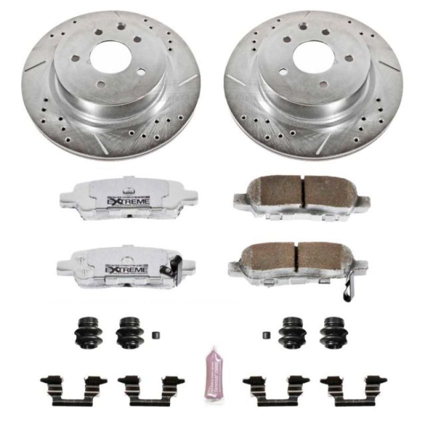PowerStop K179-26 Z26 Street Performance Ceramic Brake Pad and Drilled & Slotted Rotor Kit