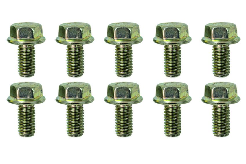 Moroso 38841 M8-1.25 x 16mm Non-Serrated Zinc Flange Bolt  - 10 Pack