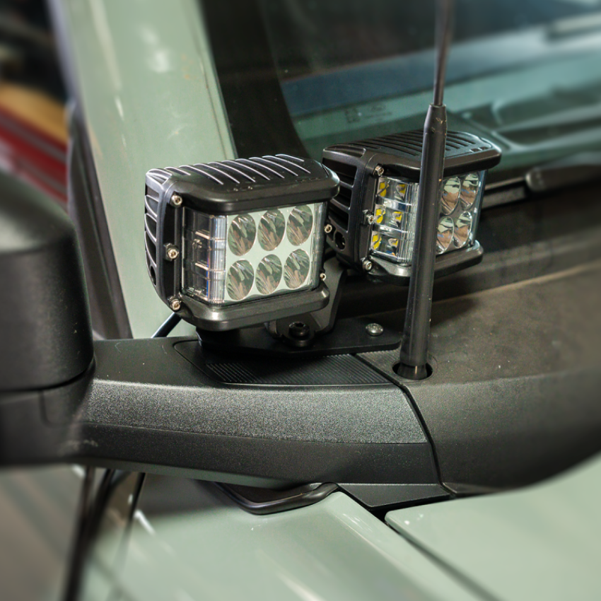 Cali Raised LED CR4038 Cali Raised 2021+ Ford Raptor Ditch Light Mount Kit - 2 27W Side Projecting Led Pods / No