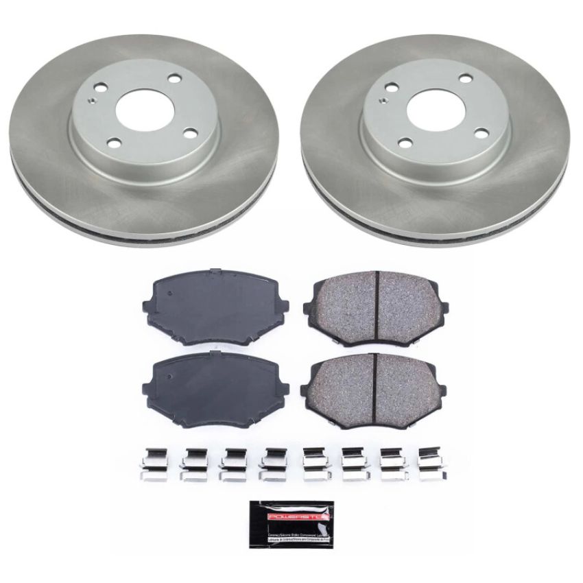 PowerStop SC793 Semi-Coated Rotor and Low-Dust Ceramic Brake Pad Kit