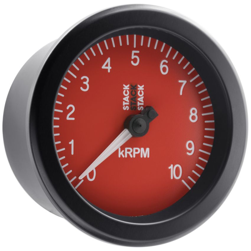 AutoMeter ST100-010R Stack Sport 88mm 0-10K RPM Tachometer - Red
