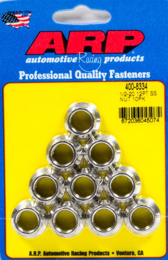 ARP ARP400-8334 S/S 1/2-20 12pt. Nuts 10pk