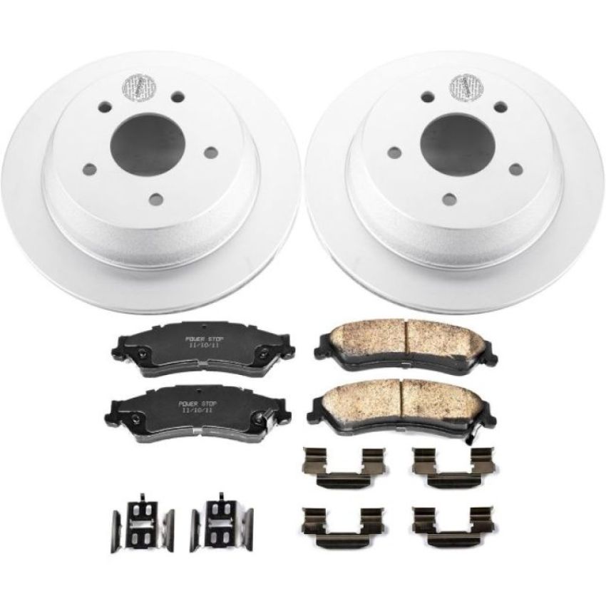 PowerStop CRK2008 Genuine Geomet Coated Rotor and Low-Dust Ceramic Brake Pad Kit