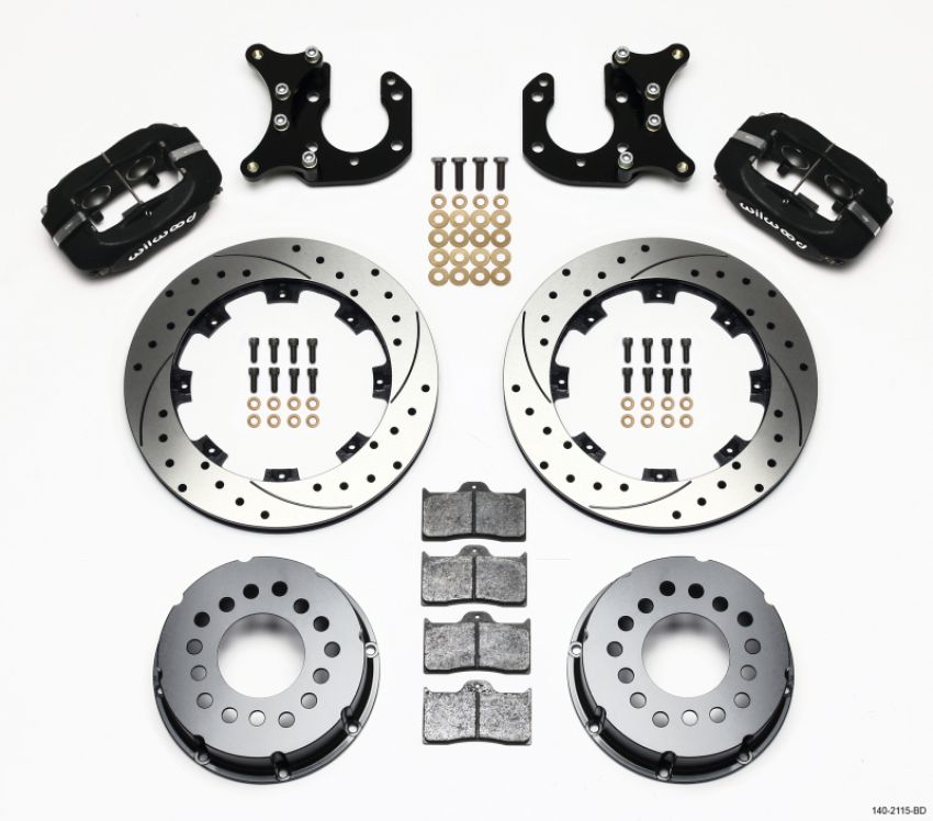 Wilwood 140-2115-BD Forged Dynalite P/S Rear Kit Drilled Rotor Big Ford 2.36in Offset
