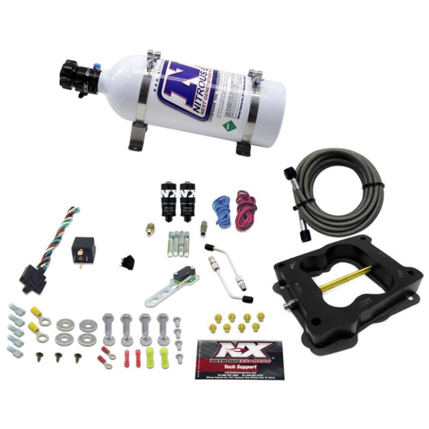 Nitrous Express 40081-05 Q-JET/HOLLEY SPREAD BORE HITMAN PLUS (50-100-150-200HP) WITH 5LB BOTTLE